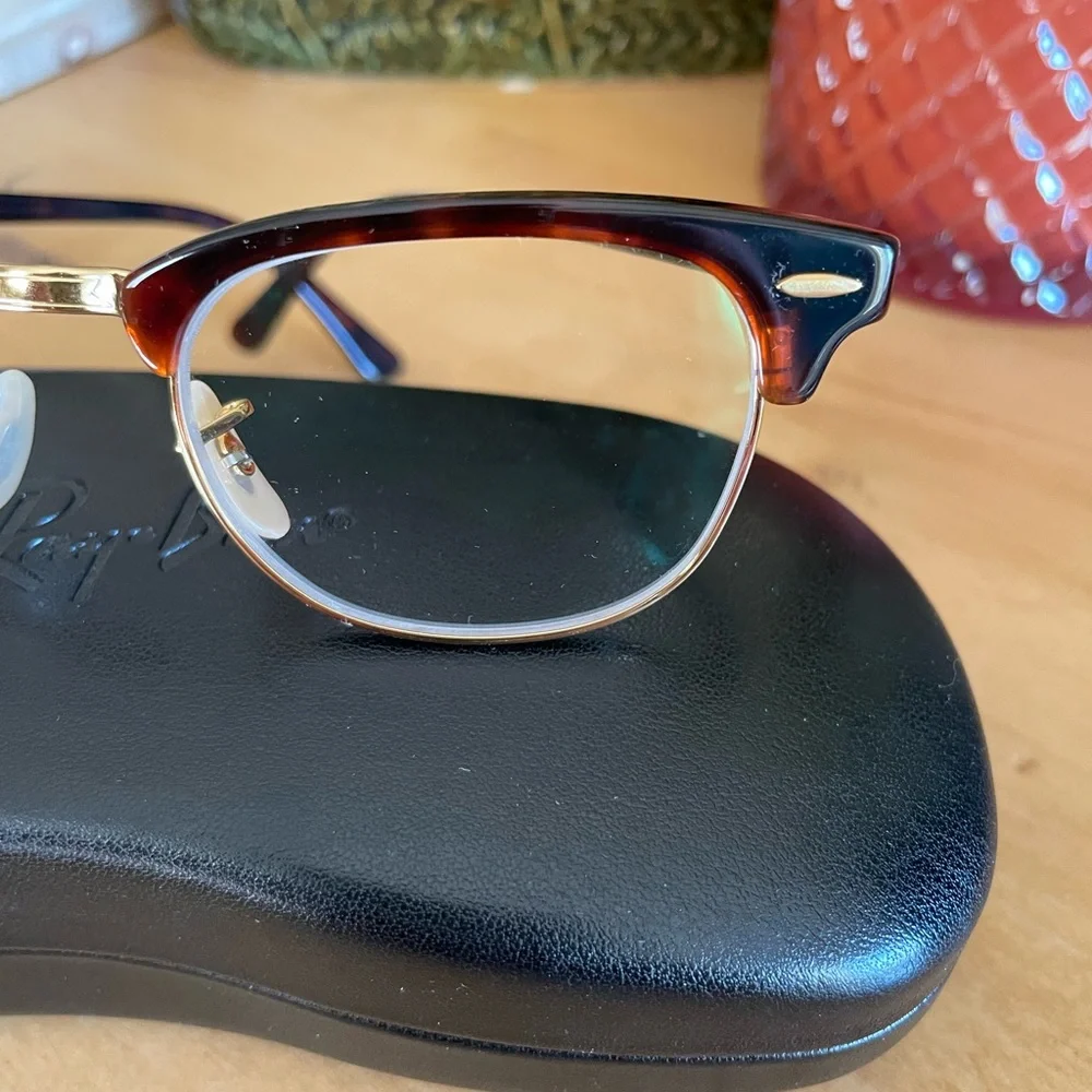 Ray-Ban Clubmaster Unisex Tortoise & Gold Eyeglass Frames - Picture 10 of 10